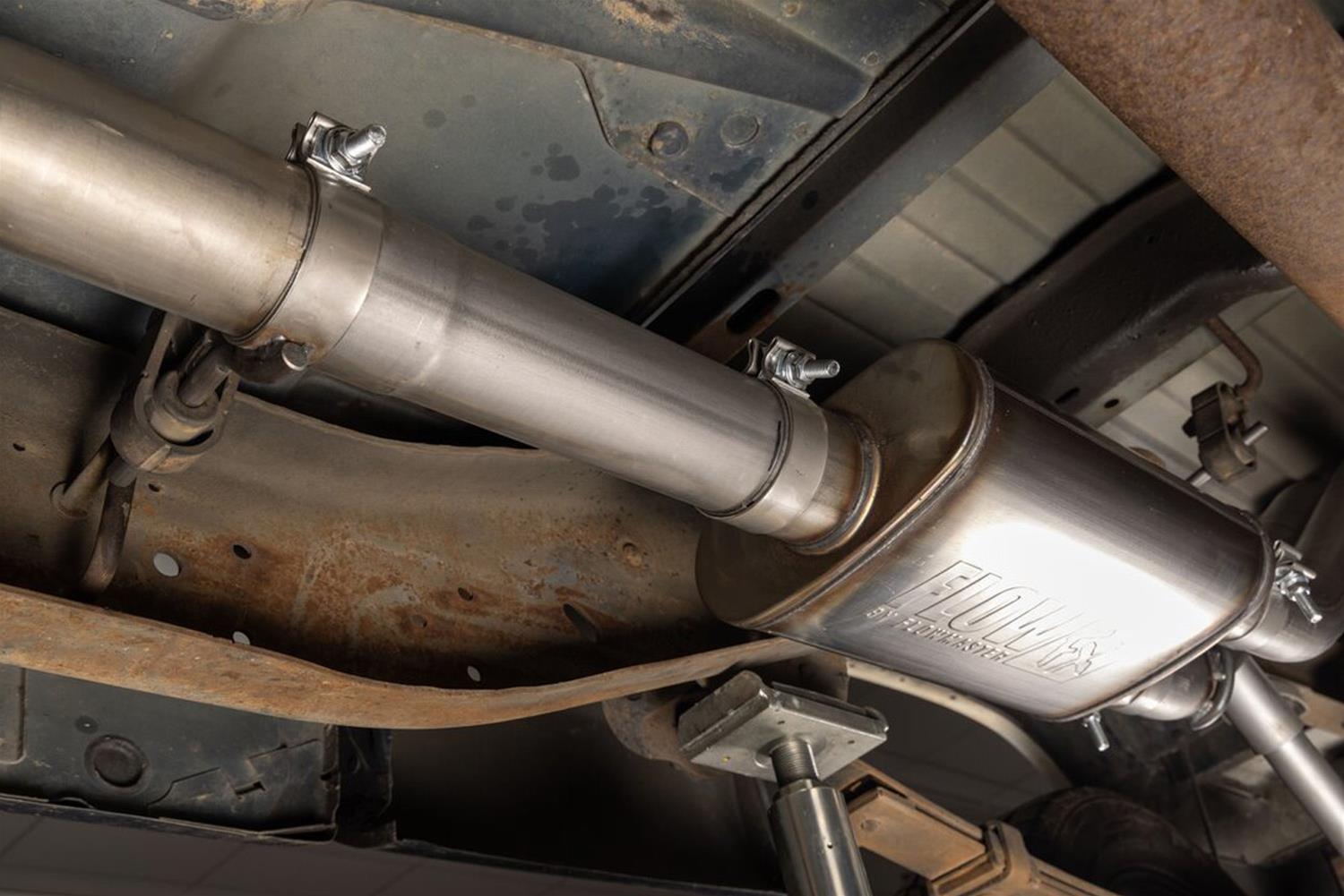 Flowmaster FlowFX Exhaust Systems 718190 System, Cat-back, FlowFX, 3.00 in., 409 Stainless Steel, Brushed, Double Wall, 4.50 in. Black Tip, Split Side, Dual Exit, Chevrolet, GMC, Kit thumbnail 5