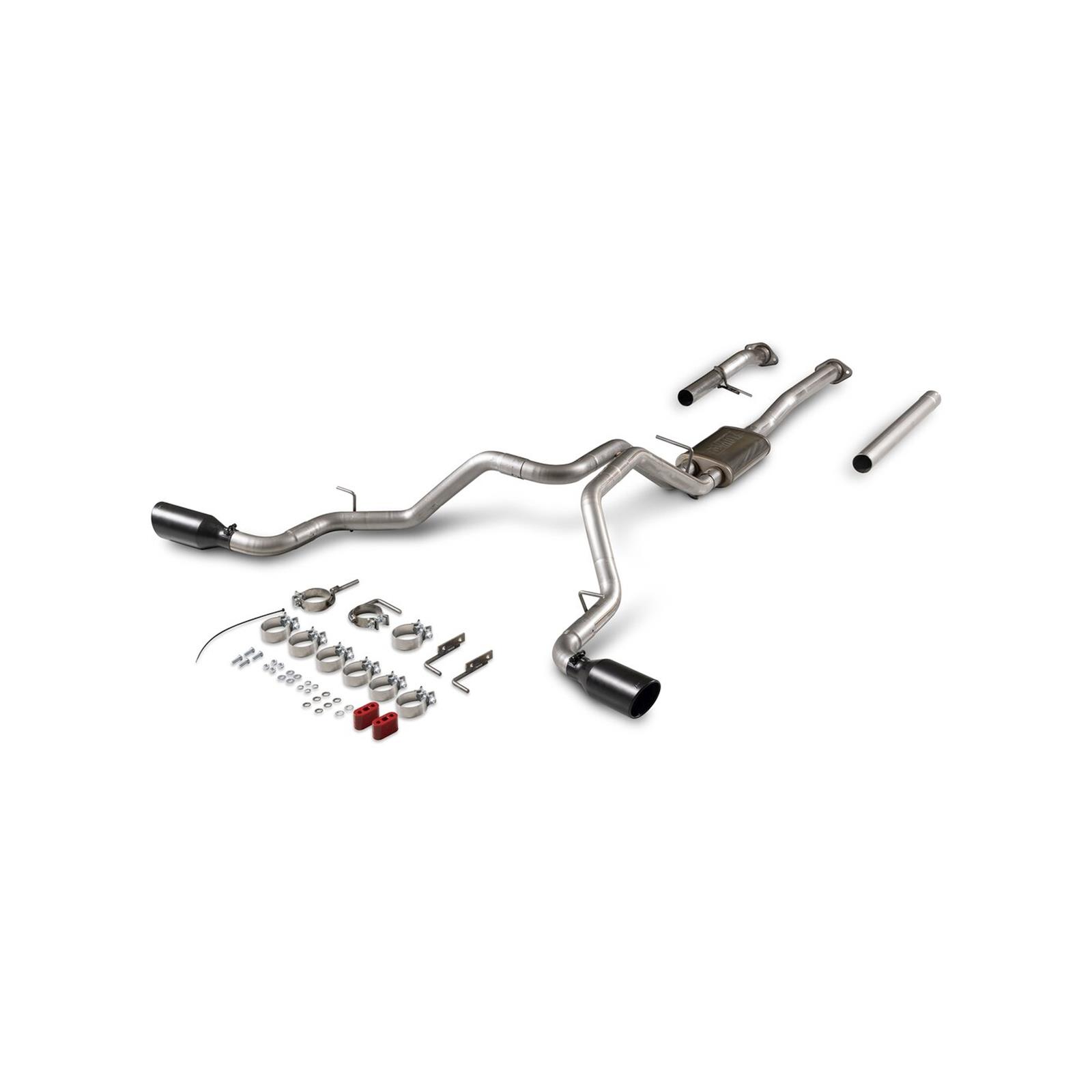 Flowmaster FlowFX Exhaust Systems 718190 System, Cat-back, FlowFX, 3.00 in., 409 Stainless Steel, Brushed, Double Wall, 4.50 in. Black Tip, Split Side, Dual Exit, Chevrolet, GMC, Kit