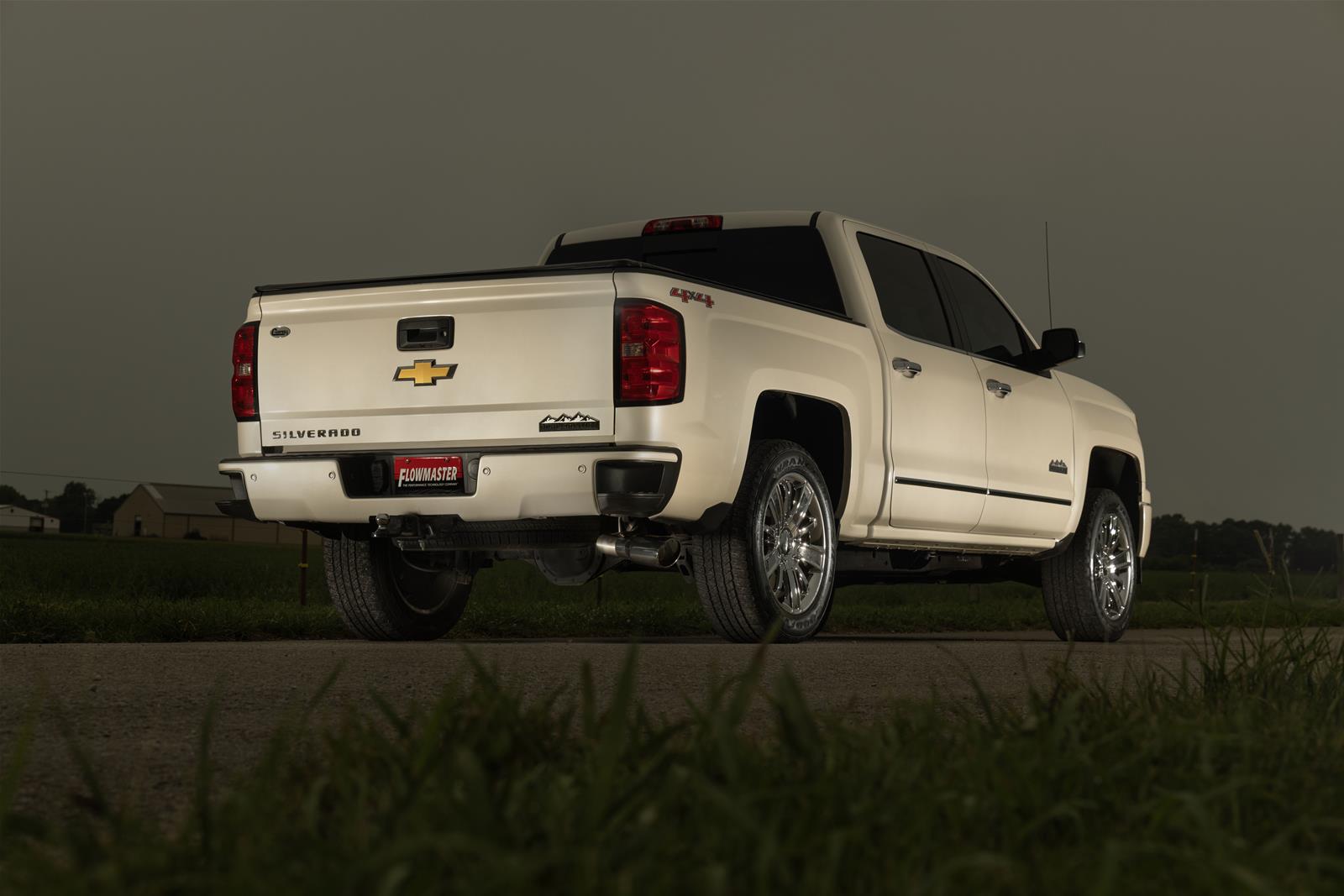 Flowmaster Signature Series Exhaust Systems 737857 System, Cat-back, Series, 304 Stainless Steel, Brushed, 4.50 in. Black Chrome Tip, Single Exit, Chevrolet, GMC, Kit thumbnail 2