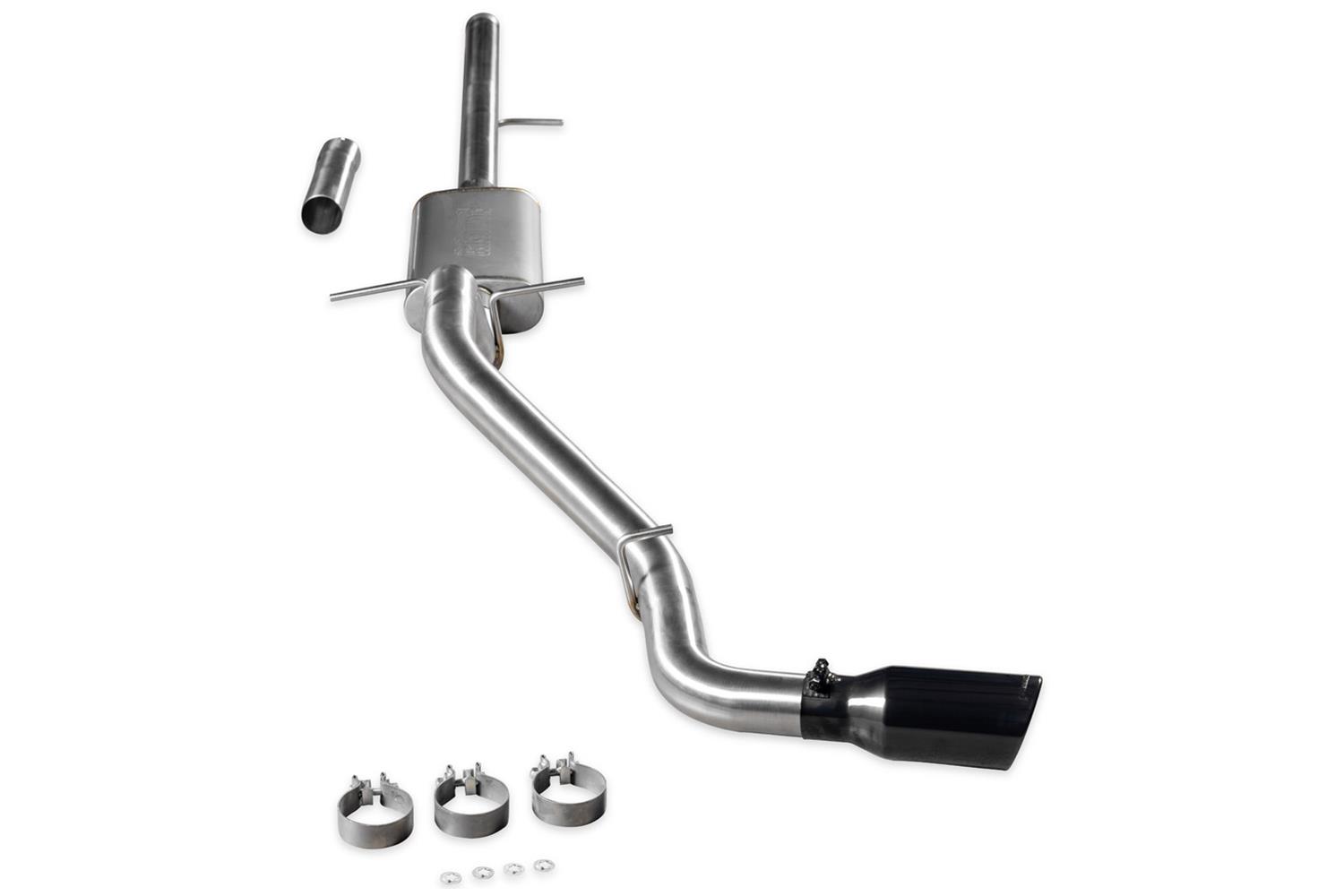 Flowmaster Signature Series Exhaust Systems 737857 System, Cat-back, Series, 304 Stainless Steel, Brushed, 4.50 in. Black Chrome Tip, Single Exit, Chevrolet, GMC, Kit thumbnail 7