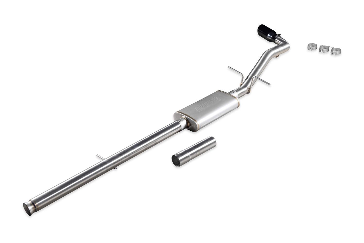Flowmaster Signature Series Exhaust Systems 737857 System, Cat-back, Series, 304 Stainless Steel, Brushed, 4.50 in. Black Chrome Tip, Single Exit, Chevrolet, GMC, Kit thumbnail 6