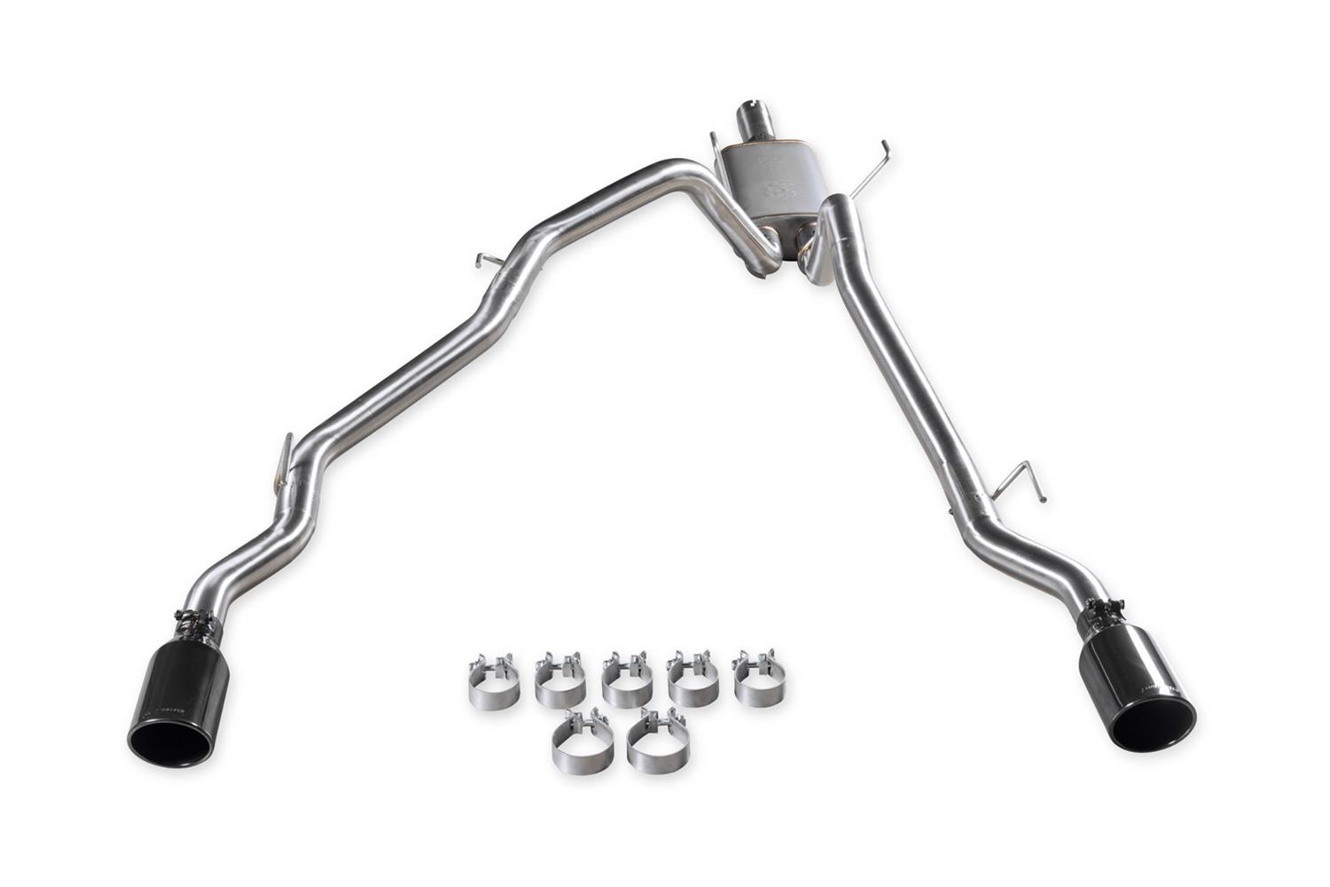 Flowmaster Signature Series Exhaust Systems for 2011-2018 1500, 2019-2024 1500 CLASSIC, 2009-2010 RAM - 737860 System, Cat-back, Series, 304 Stainless Steel, Brushed, 4.50 in. Black Chrome Tips, Dual Exit, Dodge, Ram, 5.7L, Kit thumbnail 4