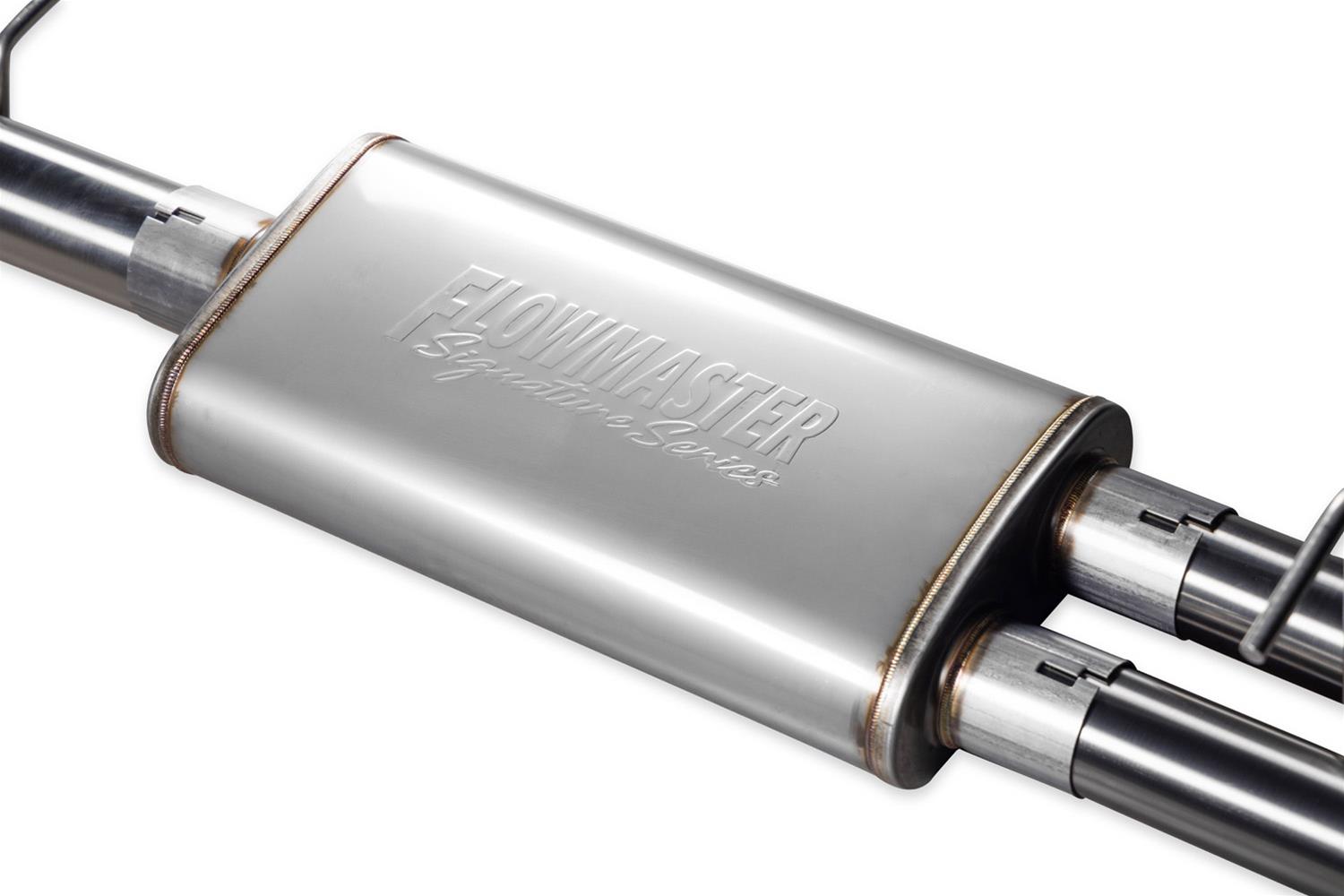 Flowmaster Signature Series Exhaust Systems 737889 System, Cat-back, Series, 304 Stainless Steel, Brushed, 4.50 in. Black Chrome Tips, Dual Exit, Ram, 5.7L, Kit