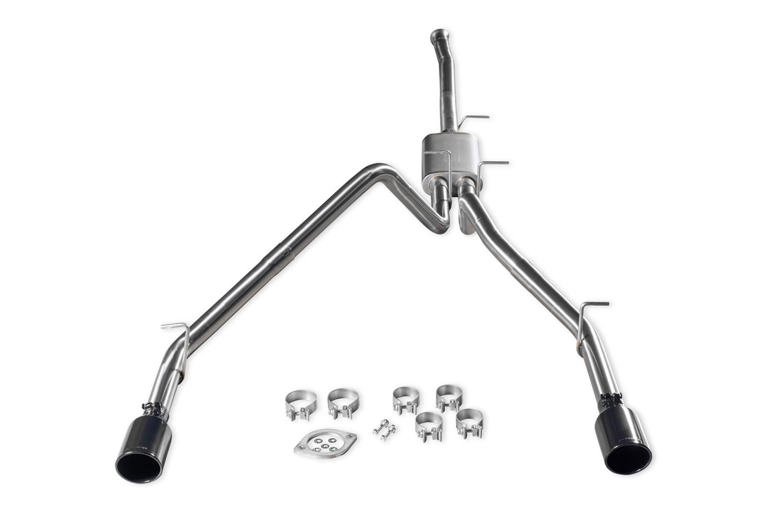 Flowmaster Signature Series Exhaust Systems 737889 System, Cat-back, Series, 304 Stainless Steel, Brushed, 4.50 in. Black Chrome Tips, Dual Exit, Ram, 5.7L, Kit thumbnail 3