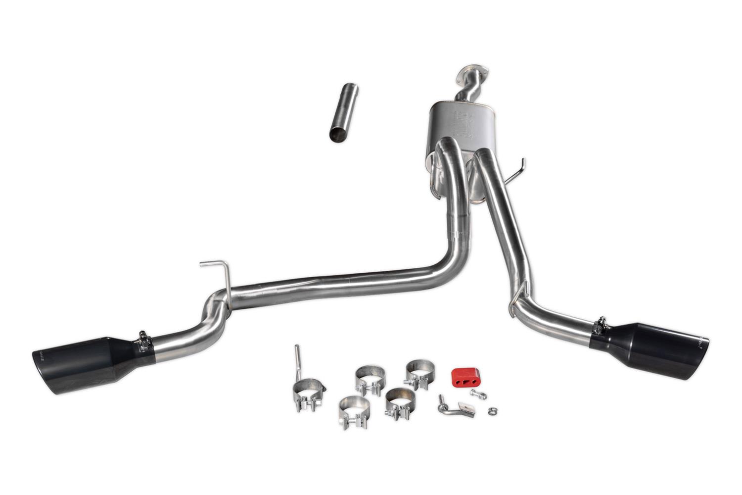 Flowmaster Signature Series Exhaust Systems 737918 System, Cat-back, Series, 304 Stainless Steel, 4.50 in. Black Chrome Tips, Dual Exit, Toyota Tacoma, 3.5L, Kit thumbnail 4