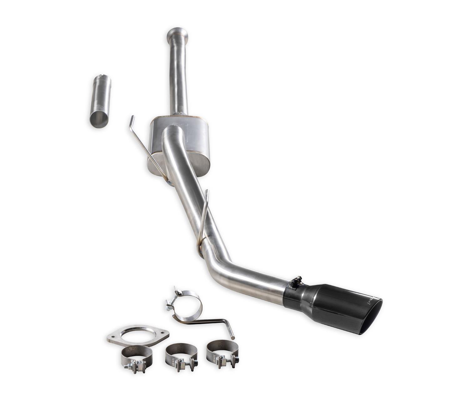 Flowmaster Signature Series Exhaust Systems 738115 System, Cat-back, Series, 304 Stainless Steel, Brushed, 4.50 in. Black Chrome Tip, Passenger Side Exit, Ford, Kit thumbnail 2