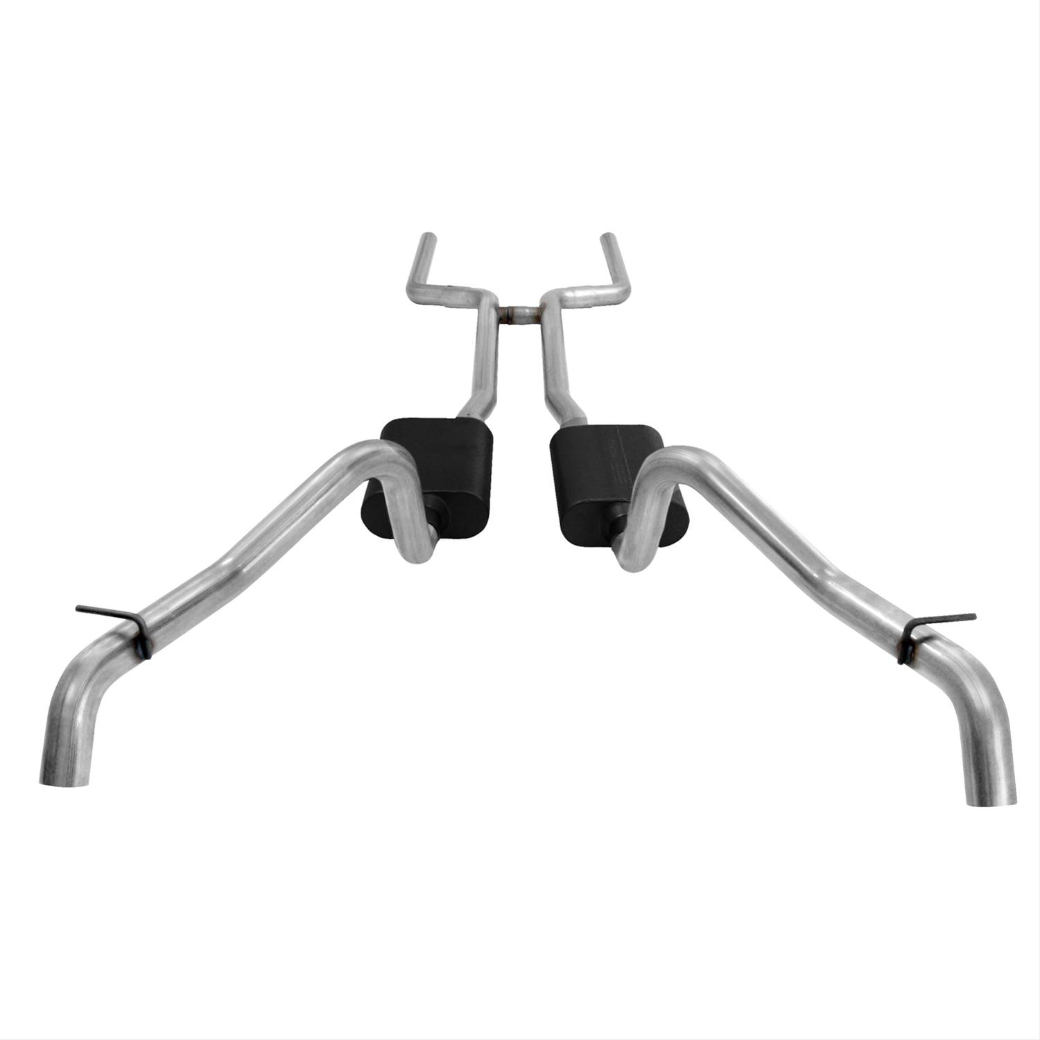 Flowmaster Stainless Steel American Thunder Exhaust Systems for 1967-1968 CAMARO, FIREBIRD - 817129 System, Thunder, Header-back, Stainless, Two Mufflers, Split Rear Exit, Chevy, Pontiac, Kit