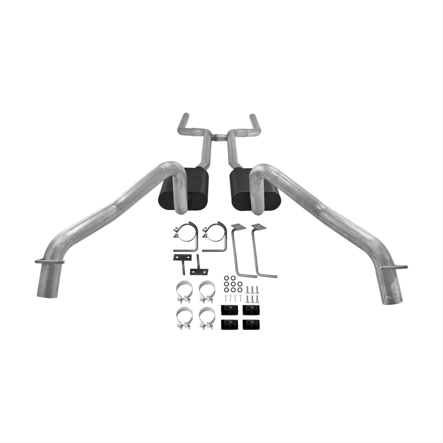 Flowmaster Stainless Steel American Thunder Exhaust Systems for 1968 CHEVY II, 1969-1973 NOVA, 1971-1974 VENTURA - 817158 System, Header-Back, Steel, 2.5 in. Diameter, Buick, Chevy, Oldsmobile, Pontiac, Kit
