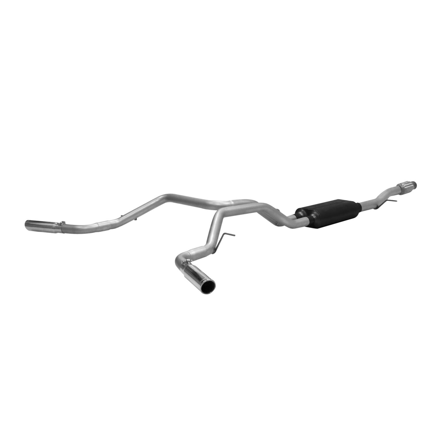 Flowmaster Stainless Steel Force II Exhaust Systems for 2009-2014 TAHOE, YUKON - 817554 System, II, Cat-back, Single In/Dual Out, Steel, Split Side Exit, Chevy, GMC, 5.3L LS thumbnail 2