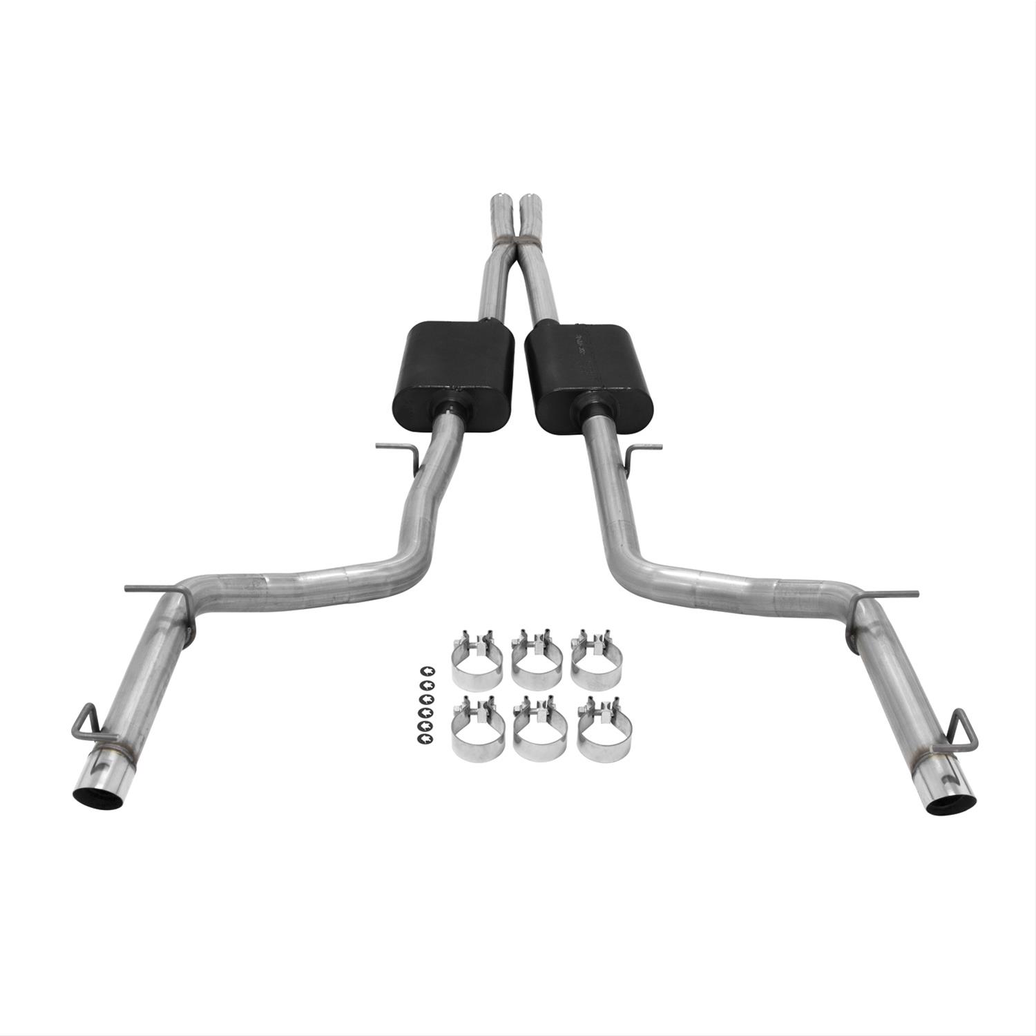 Flowmaster American Thunder Exhaust Systems for 2015-2023 300, 2015-2017 CHARGER - 817658 System, Thunder, Cat-Back, Split Rear Exit, Stainless Steel, Natural, Dodge, 5.7L, Kit