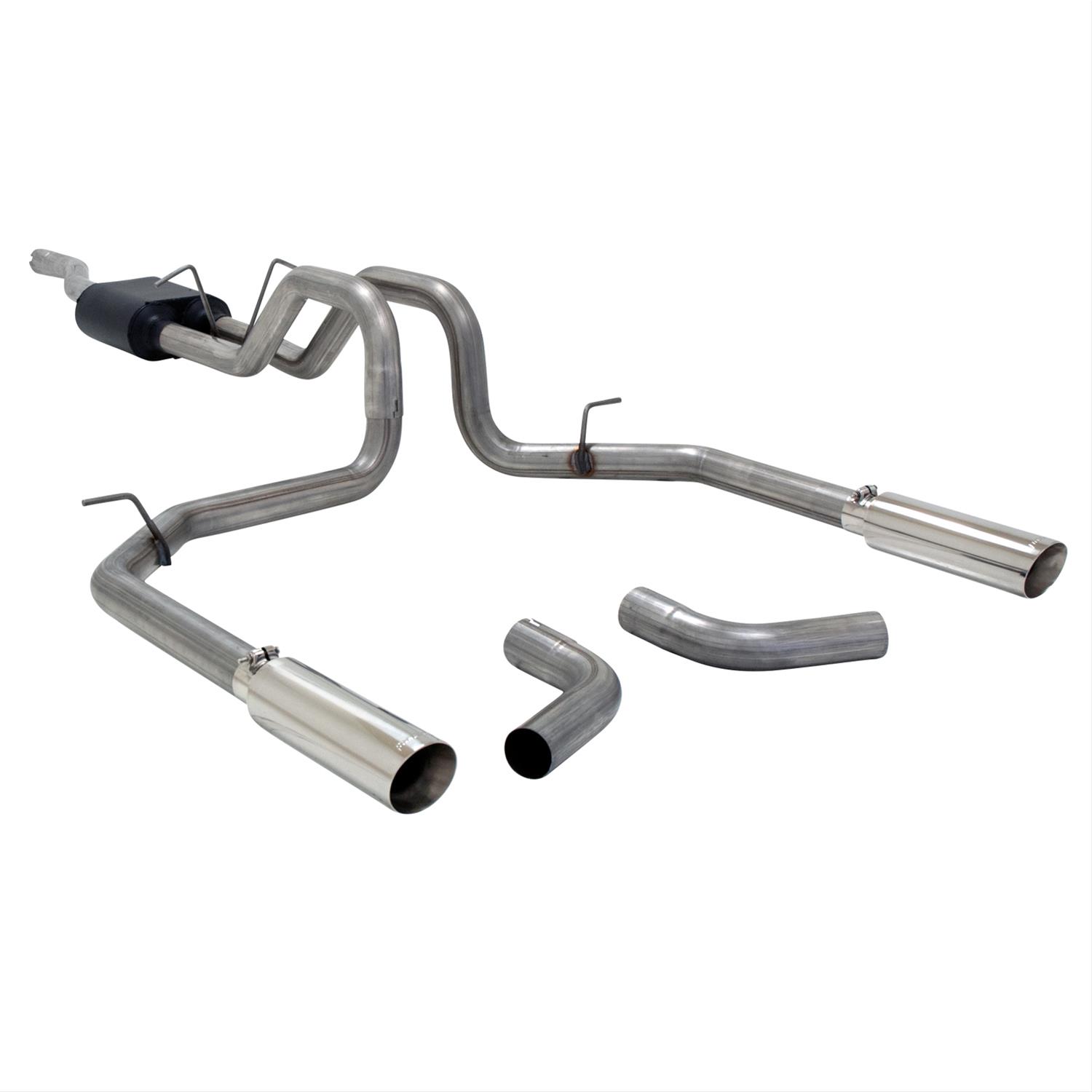 Flowmaster American Thunder Exhaust Systems 817663 System, Thunder, Cat-Back, Split Rear/Side Exit, Stainless Steel, Natural, Ford, 4.6, 5.4L thumbnail 2