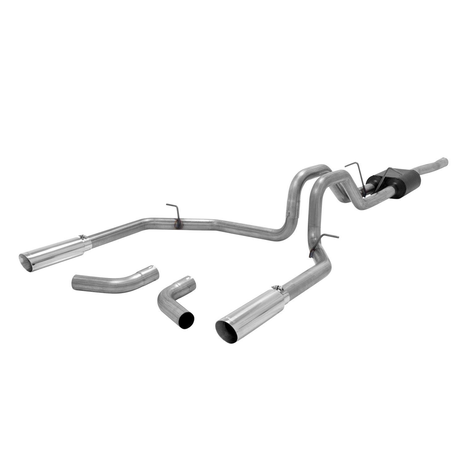 Flowmaster American Thunder Exhaust Systems 817663 System, Thunder, Cat-Back, Split Rear/Side Exit, Stainless Steel, Natural, Ford, 4.6, 5.4L thumbnail 3