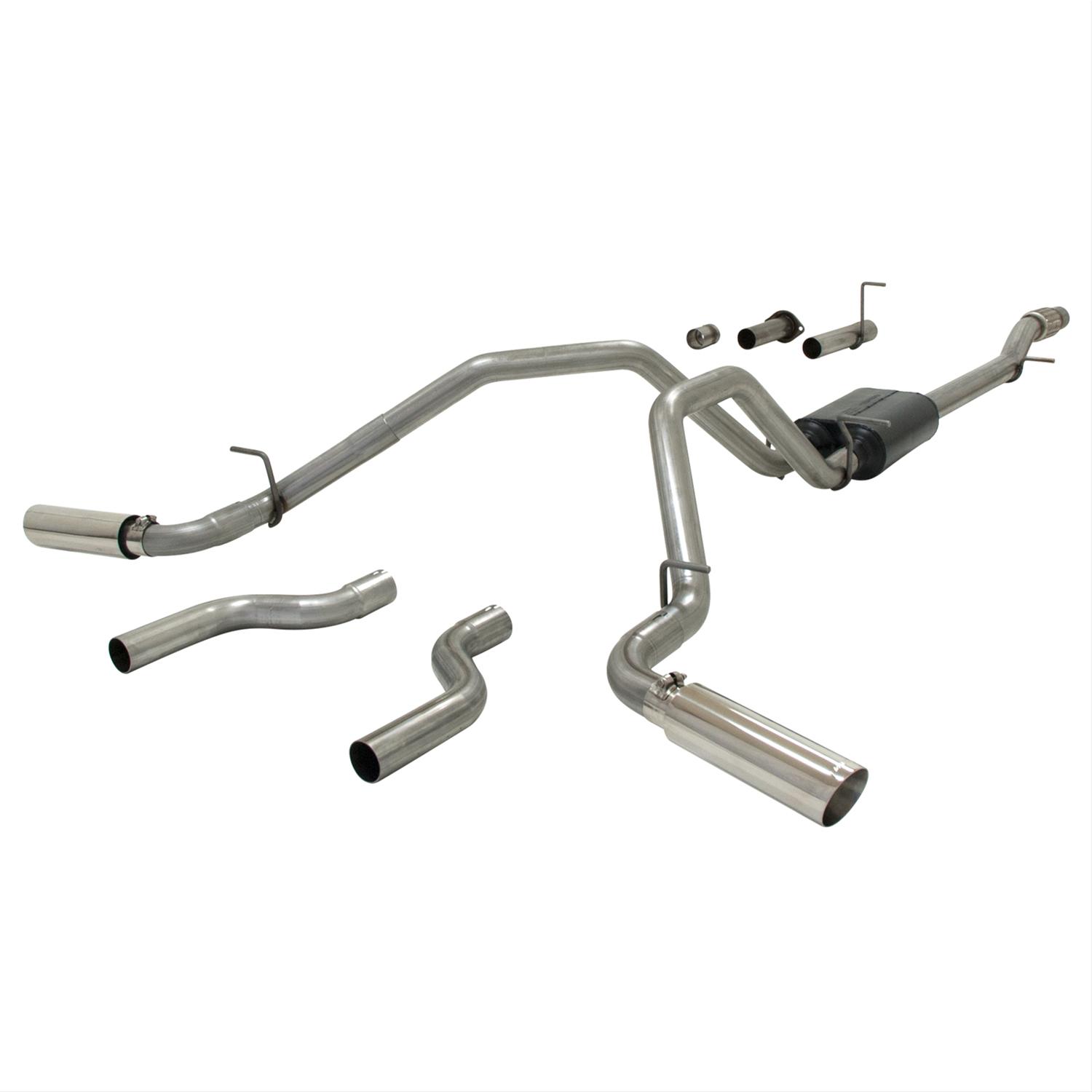 Flowmaster American Thunder Exhaust Systems for 2007-2013 SIERRA 1500, SILVERADO 1500 - 817680 System, Thunder, Cat-back, Stainless Steel, Natural, Side/Rear Exit, Chevy, GMC, Kit thumbnail 2