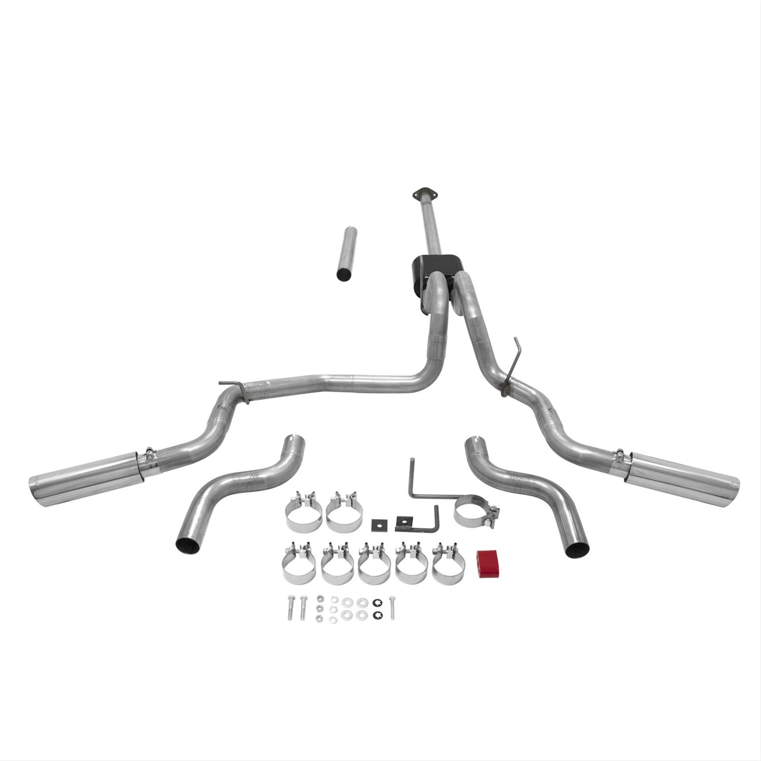 Flowmaster American Thunder Exhaust Systems 817725 System, Thunder, Cat-Back, Split Rear/Side, Stainless Steel, Natural, Ford, 2.7, 3.5, 5.0L