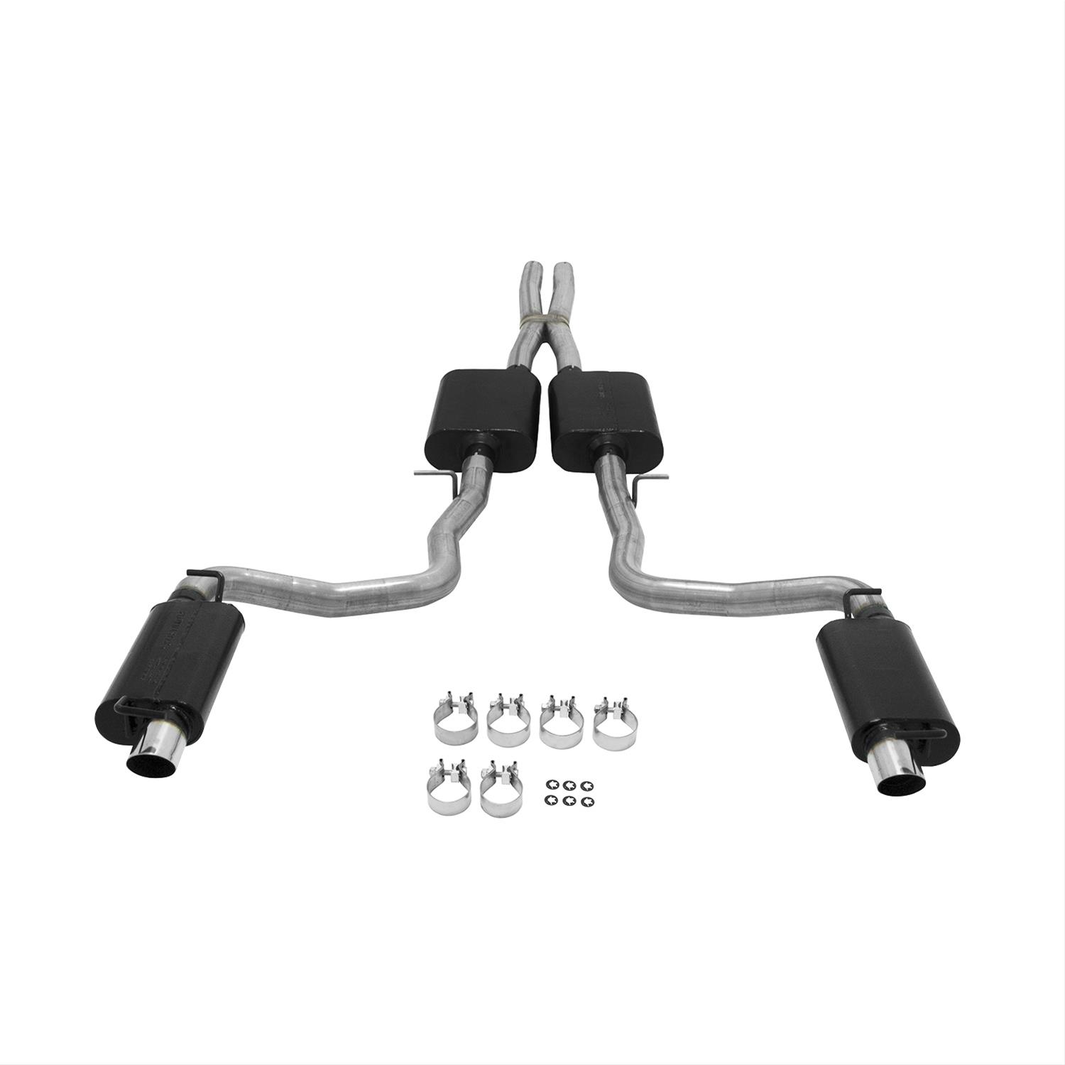 Flowmaster American Thunder Exhaust Systems 817737 System, Thunder, Cat-Back, Split Rear, Stainless Steel, Natural, Dodge, 3.6L, Kit thumbnail 2