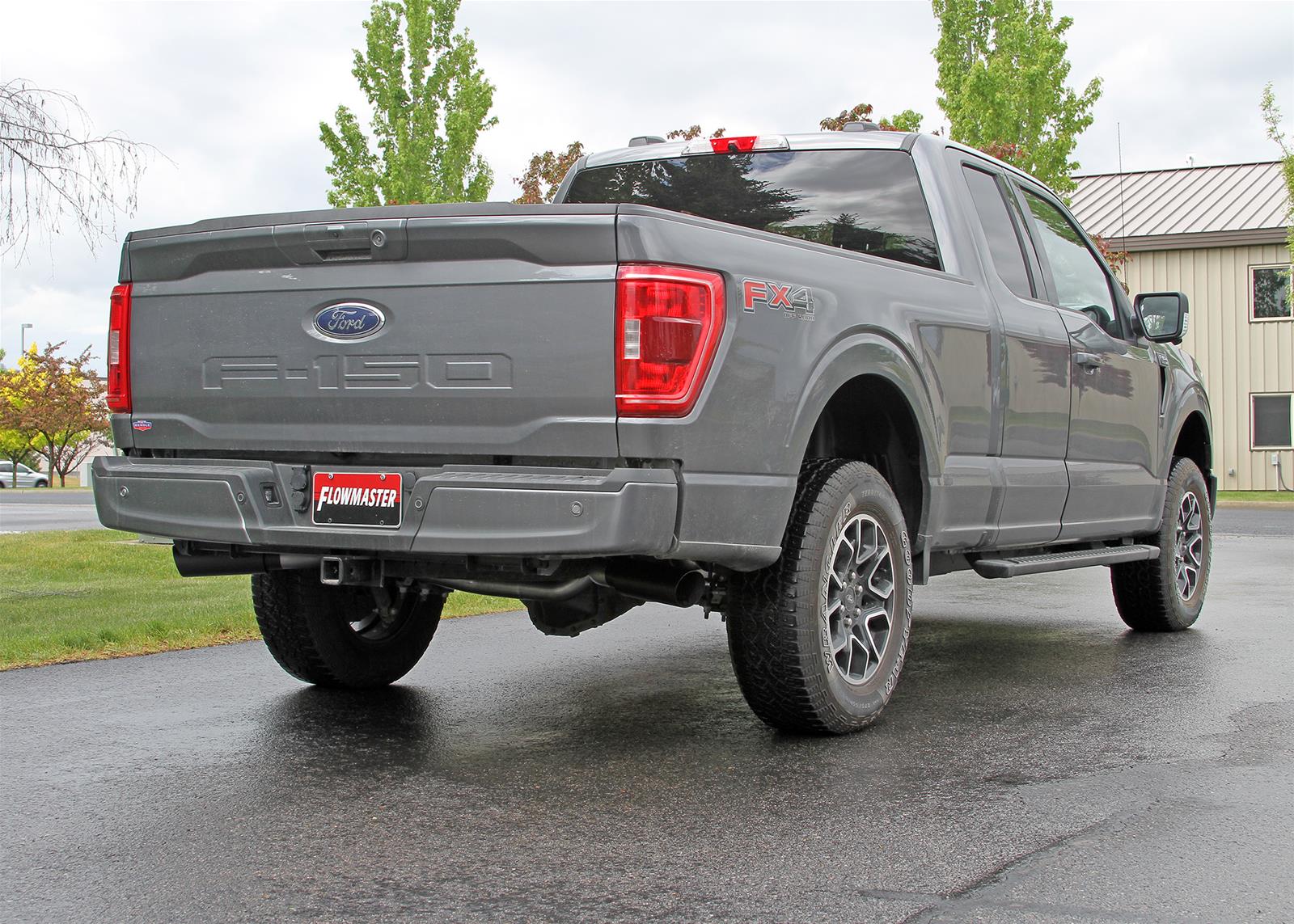 Flowmaster Outlaw Series Exhaust Systems 817981 Systems, Series, Cat-back, Single In/Dual Out, Stainless Steel, Natural, Split Rear/Split Side Exit, Black Tips, Ford, Kit