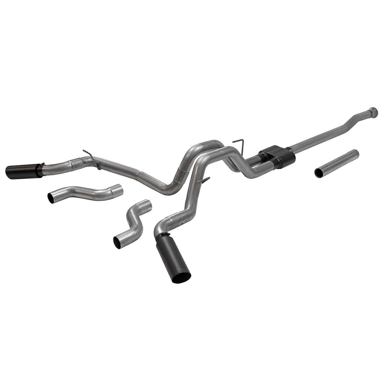Flowmaster Outlaw Series Exhaust Systems 817981 Systems, Series, Cat-back, Single In/Dual Out, Stainless Steel, Natural, Split Rear/Split Side Exit, Black Tips, Ford, Kit thumbnail 9
