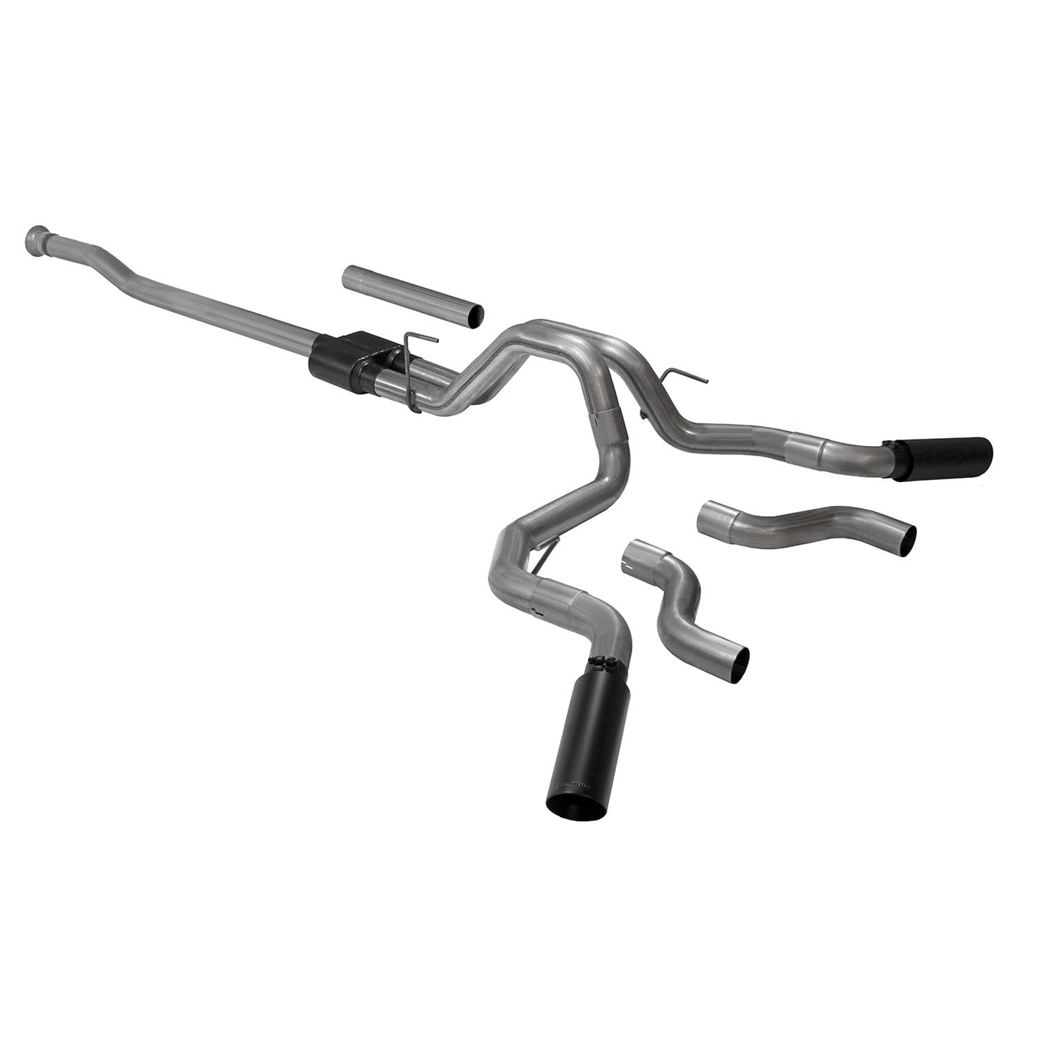 Flowmaster Outlaw Series Exhaust Systems 817981 Systems, Series, Cat-back, Single In/Dual Out, Stainless Steel, Natural, Split Rear/Split Side Exit, Black Tips, Ford, Kit thumbnail 8