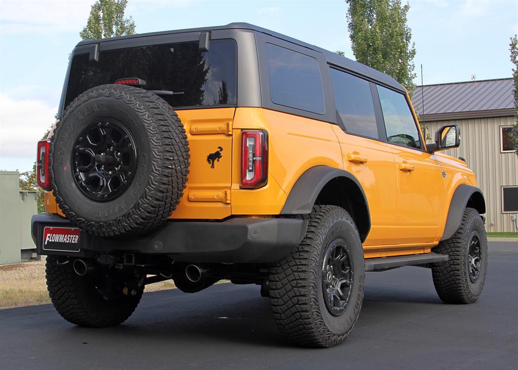 Flowmaster Outlaw Series Exhaust Systems 818101 System, Series, Cat-back, Stainless Steel, Natural/Black, Black Chrome Tips, Ford Bronco, Kit thumbnail 3