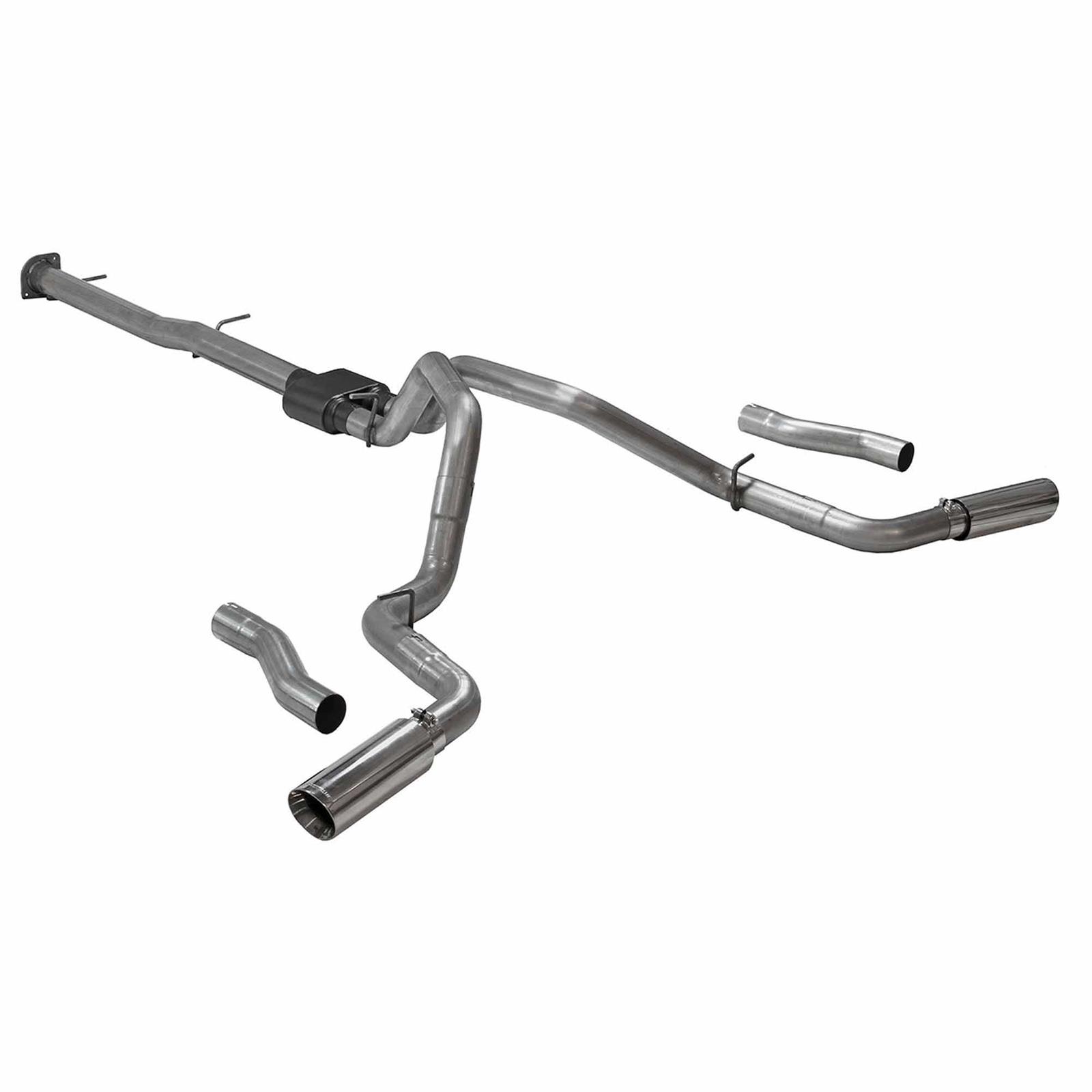 Flowmaster Outlaw Series Exhaust Systems 818112 System, Series, Cat-Back, Split Side Exit, Stainless Steel, Natural, Polished Tips, Chevy, GMC, Kit thumbnail 2