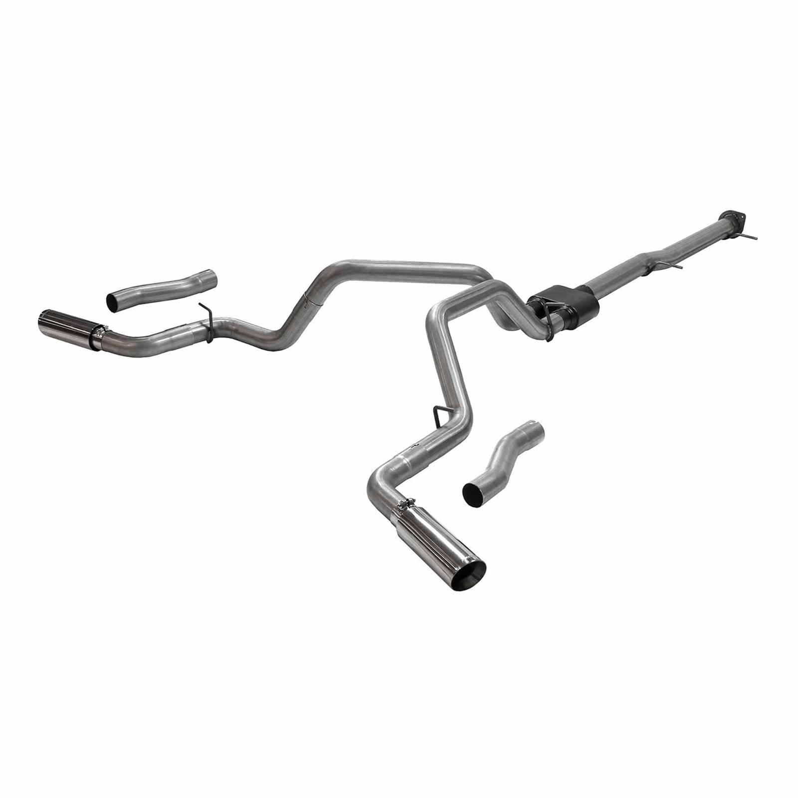 Flowmaster Outlaw Series Exhaust Systems 818112 System, Series, Cat-Back, Split Side Exit, Stainless Steel, Natural, Polished Tips, Chevy, GMC, Kit thumbnail 4