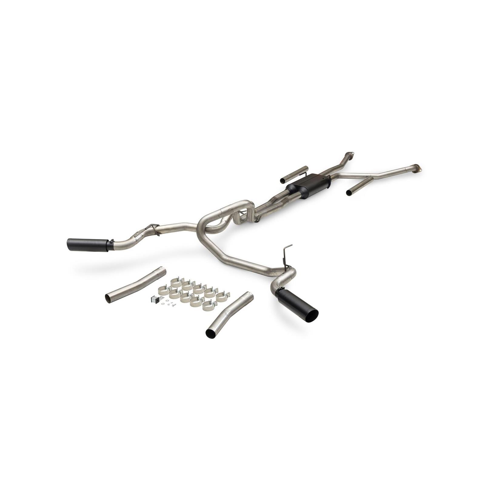 Flowmaster Outlaw Series Exhaust Systems for 2022-2025 TUNDRA - 818139 System, Cat-back, Series, 2.50 in., 409 Stainless Steel, Natural, 3.50 in. Black Tip, Split Side, Split Rear, Toyota, Kit thumbnail 4