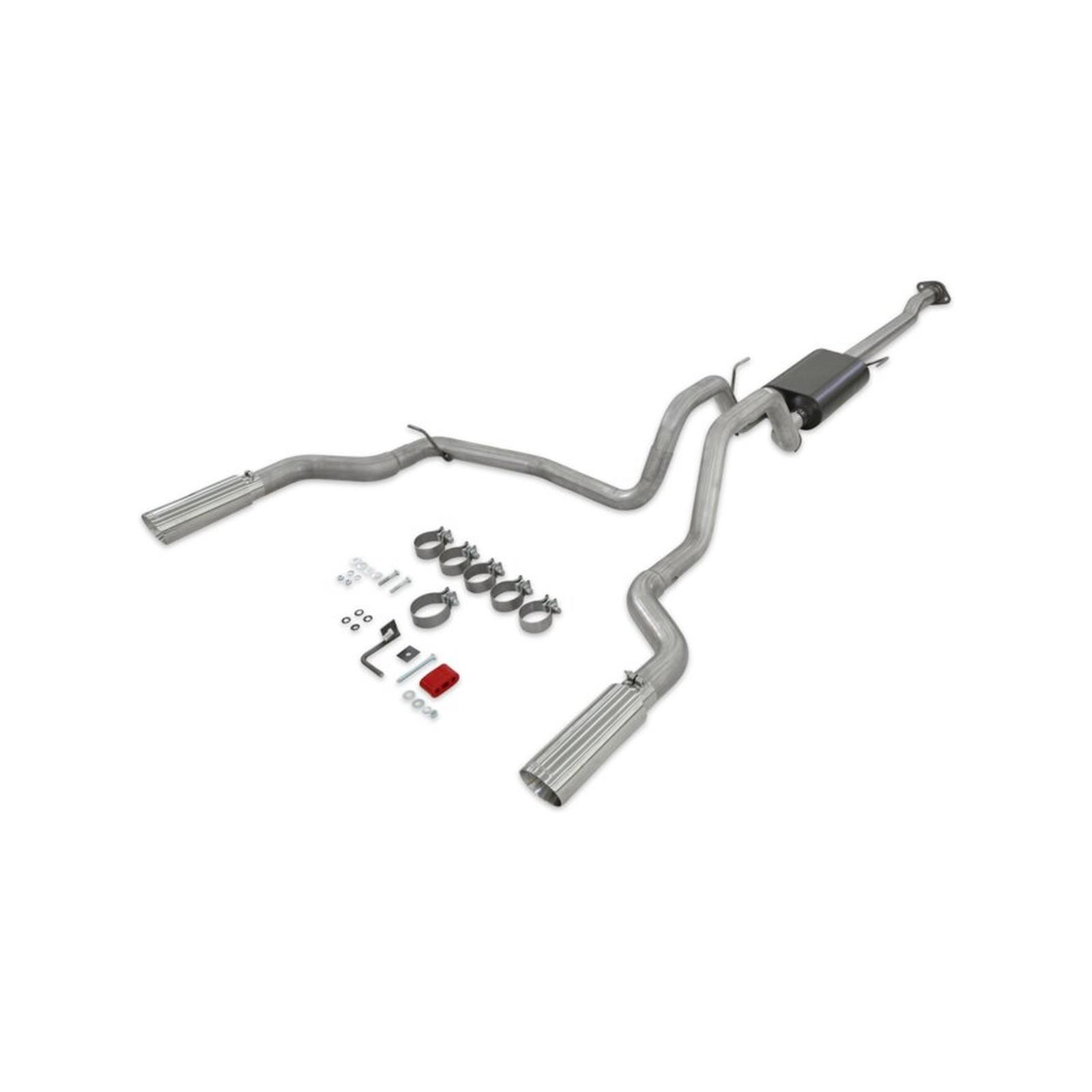 Flowmaster Force II Cat-Back Exhaust Systems 818147 System, II, Cat-Back, Stainless Steel, Natural, Split Rear Exit, Polished Tips, Ford, Kit