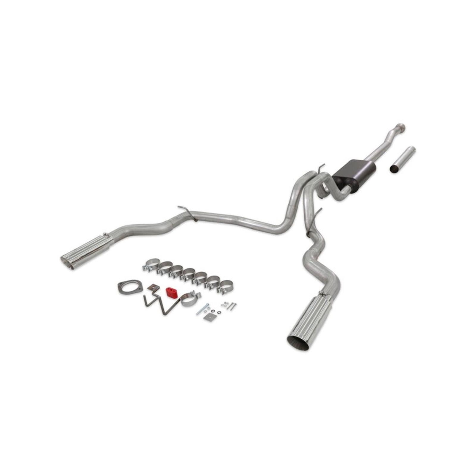 Flowmaster Force II Cat-Back Exhaust Systems 818148 System, II, Cat-Back, Stainless Steel, Natural, Split Rear Exit, Polished Tips, Ford, Kit thumbnail 2
