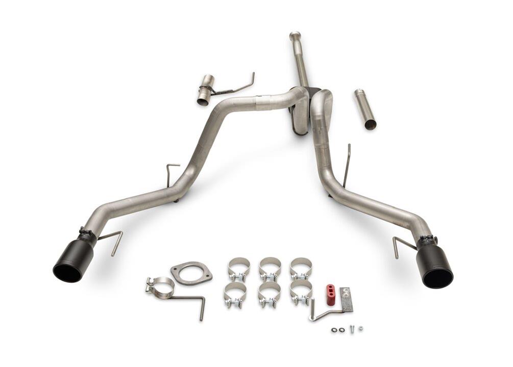 Flowmaster American Thunder Exhaust Systems 818169 System, Cat-back, Thunder, 409 Stainless Steel, 4.50 in. Black Ceramic Coated Tips, Dual Rear Exit, Ford, F150, Kit thumbnail 4