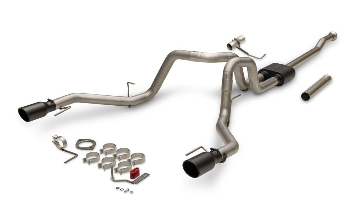Flowmaster American Thunder Exhaust Systems 818169 System, Cat-back, Thunder, 409 Stainless Steel, 4.50 in. Black Ceramic Coated Tips, Dual Rear Exit, Ford, F150, Kit thumbnail 2