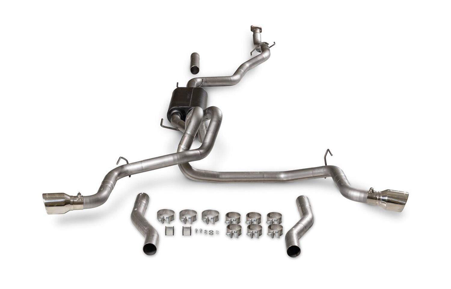 Flowmaster American Thunder Exhaust Systems 818176 System, Cat-back, Series, 3.00 in., 409 Stainless Steel, Natural, 4.00 in. Polished Tip, Split Side, Split Rear, Toyota, Kit thumbnail 5