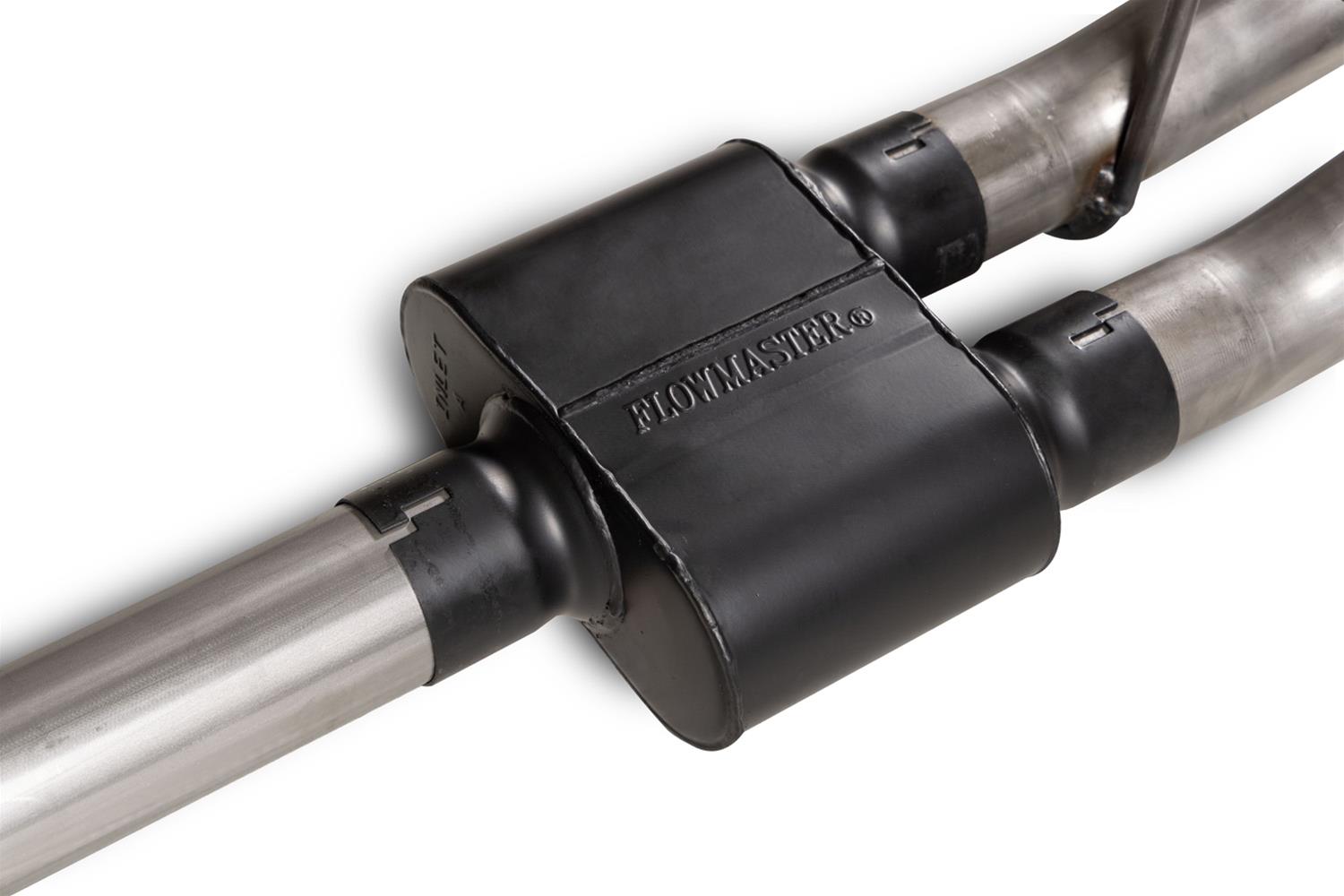 Flowmaster Outlaw Series Exhaust Systems 818192 System, Cat-back, Series, 3.00 in., 409 Stainless Steel, Natural, 4.50 in. Black Tip, Split Side, Split Rear, Chevy, GMC, Kit