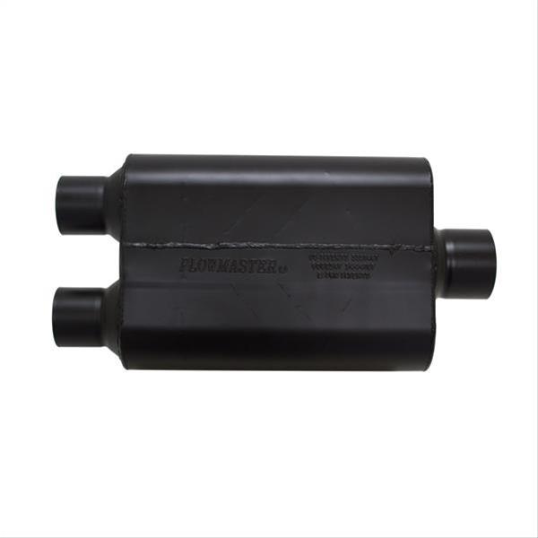 Flowmaster Super 44 Series 409 Stainless Steel 2.5 Inch Muffler 8425453 Muffler, Series, Oval, Dual 2.50 in. Inlet, One 3.00 in. Center Outlet, Steel, Black, Each thumbnail 4