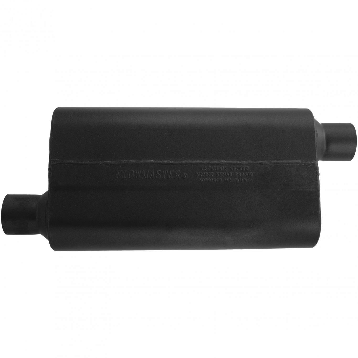 Flowmaster 50 Series Delta Flow 409 Stainless Steel 2.5 Inch Muffler 842553 Muffler, Series, 2 1/2 in. Inlet/2 1/2 in. Outlet, Steel, Black, Each thumbnail 2