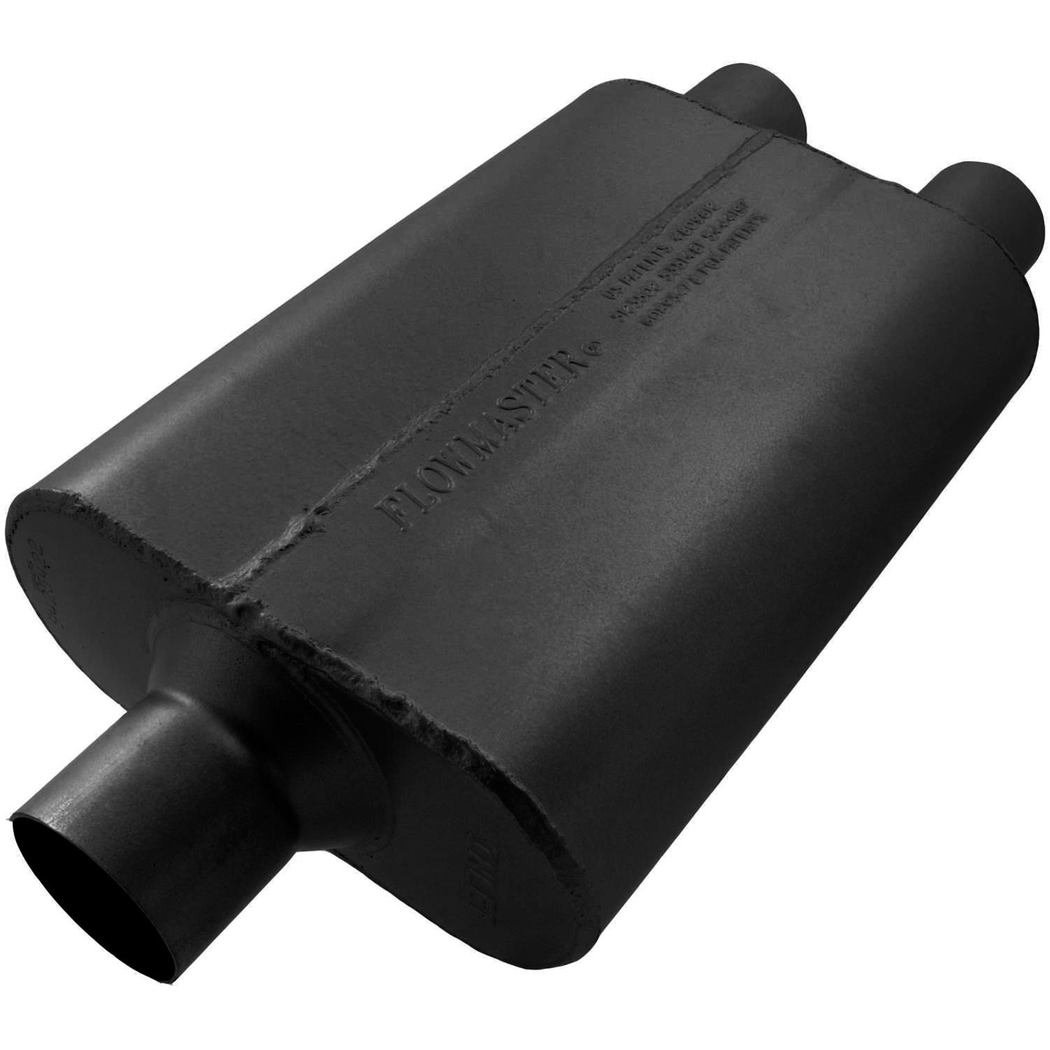 Flowmaster 40 Series Delta Flow Steel 2.5 Inch Muffler 9425422 Muffler, Series, 2 1/2 in. Inlet/Dual 2 1/4 in. Outlet, Steel, Black, Each thumbnail 2