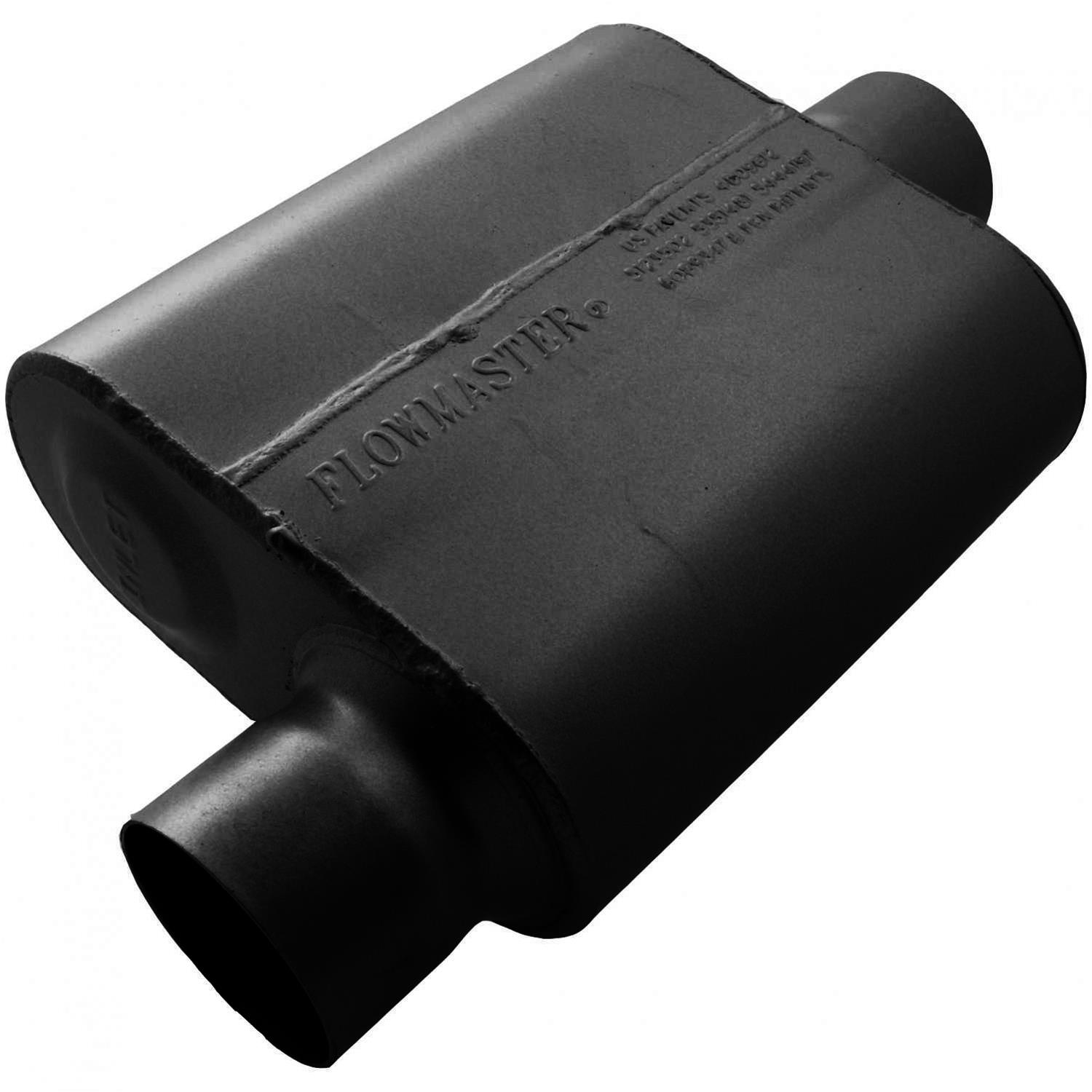 Flowmaster Delta Force 10 Series Steel 3 Inch Muffler 9430119 Muffler, One Chamber, in. Inlet/3 in. Outlet, Steel, Black, Each thumbnail 2