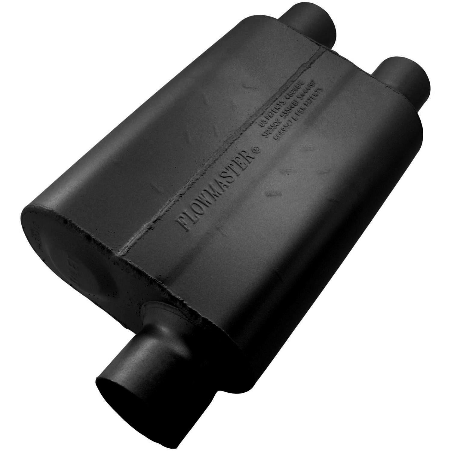 Flowmaster 40 Series Delta Flow Steel 3 Inch Muffler 9430412 Muffler, Series, in. Inlet/Dual 2 1/2 in. Outlet, Steel, Black, Each thumbnail 2