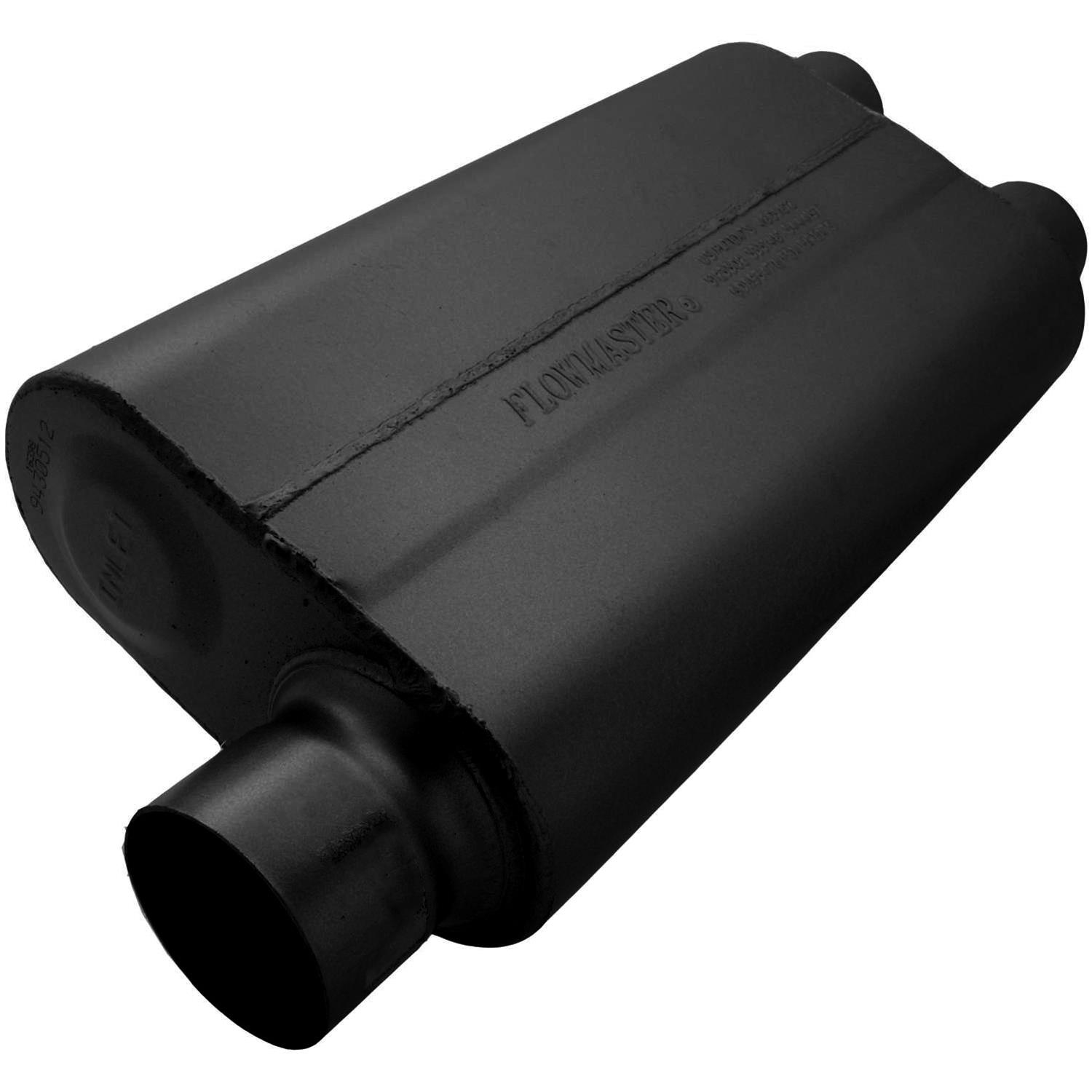 Flowmaster 50 Series Delta Flow Steel 3 Inch Muffler 9430512 Muffler, Series, in. Inlet/Dual 2 1/2 in. Outlet, Steel, Black, Each thumbnail 2