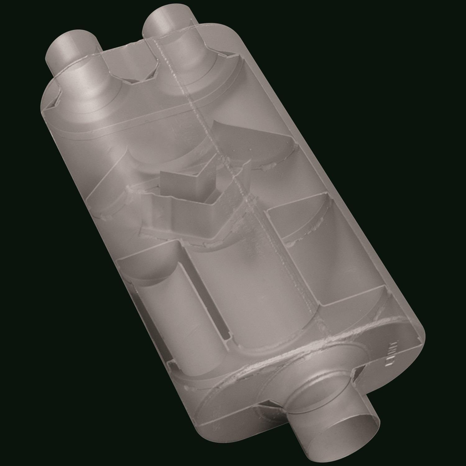 Flowmaster 50 Series Heavy-Duty Steel 3 Inch Muffler 9530572 Muffler, Delta Flow Series, in. Inlet/Dual 2 1/2 in. Outlet, Steel, Black, Each thumbnail 3