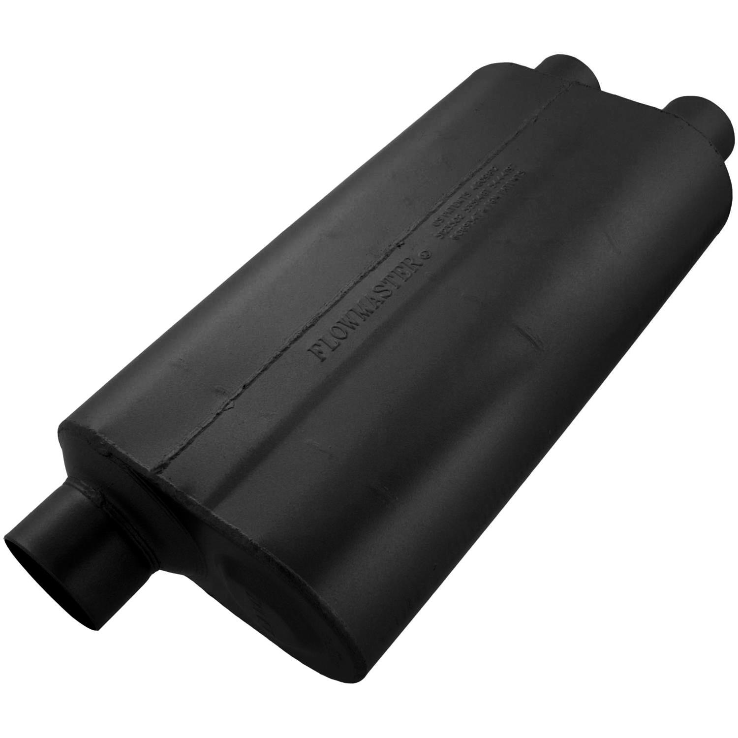 Flowmaster 50 Series Heavy-Duty Steel 3 Inch Muffler 9530582 Muffler, Delta Flow Series, in. Inlet/Dual 2 1/2 in. Outlet, Steel, Black, Each thumbnail 3