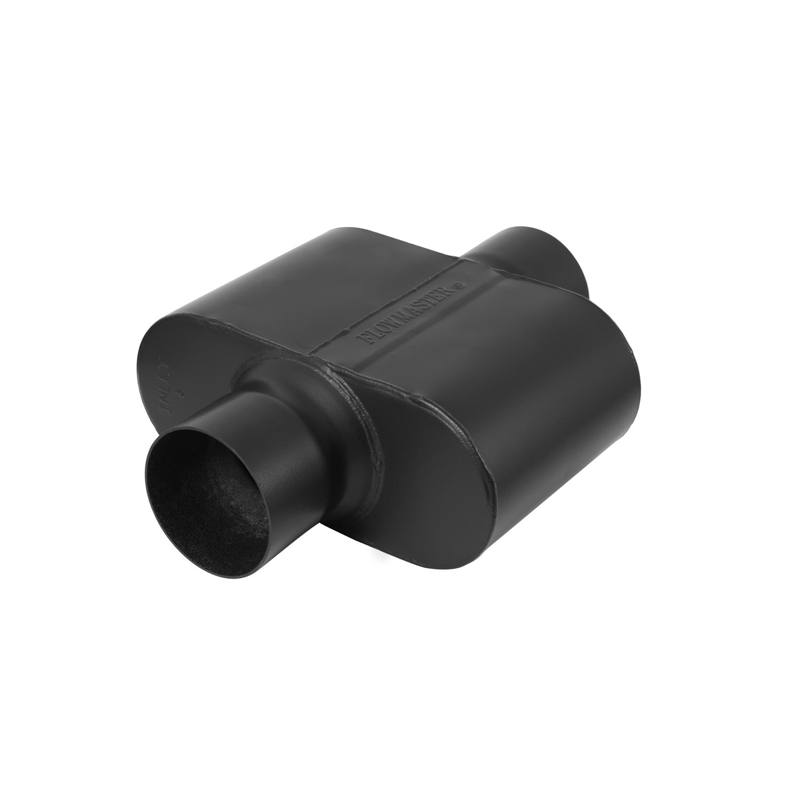 Flowmaster Delta Force 10 Series Steel 4 Inch Muffler 954010-12 Muffler, One Chamber, in. Inlet/4 in. Outlet, Steel, Black, Each