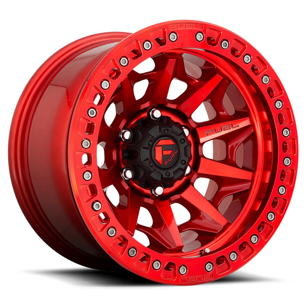 Fuel Off-Road Covert D113 Beadlock Candy Red Wheels 17x9 Wheel, Beadlock, 17 x 9, Aluminum, Red, Gloss, 5 x 127mm Bolt Pattern, -38mm Offset, 3.50 in. Backspace, Each