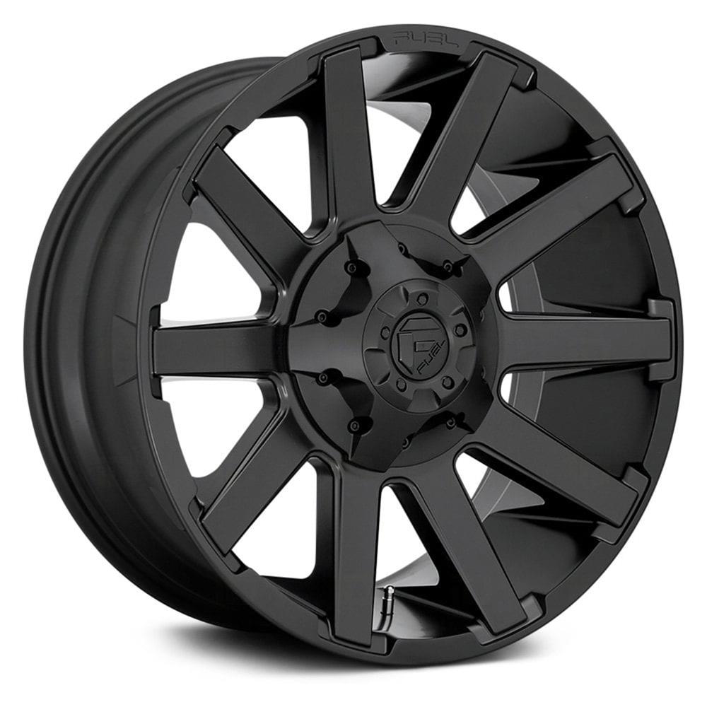 Fuel Off-Road Contra D437 Matte Black Wheels 20x9 Wheels, D437, Aluminum, Finish, 20 in. x 9 in., 6 x 135mm/139.70mm/5.5 in. Bolt Circle, 5.75 in. Backspace, Each