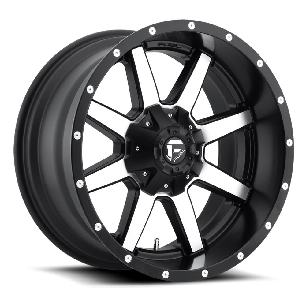 Fuel Off-Road Maverick D537 Series Matte Black with Machined Face Wheels 20x9 Wheel, D537, Aluminum, Black, 20 in. x 9.0 in, 8 x 5.50 in/135mm Bolt Circle, 5.75 in Backspace