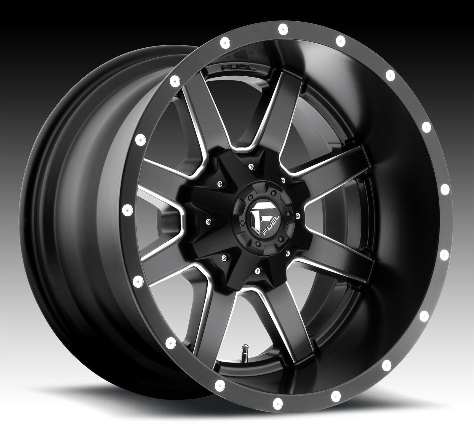 Fuel Off-Road D53818906957 Fuel Off-Road Maverick D538 Series Matte Black  with Milled Accents Wheels | Summit Racing