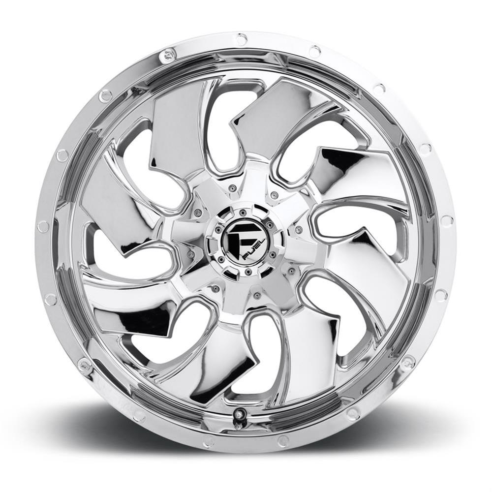 Fuel Off-Road Cleaver D573 Series Chrome Wheels 22x12 Wheel, D574 Cleaver, 22 x 12, Aluminum, Gloss Black, Milled Accents, 6 x 135mm Bolt Pattern, -44mm Offset, 4.770 in. Backspace, Each