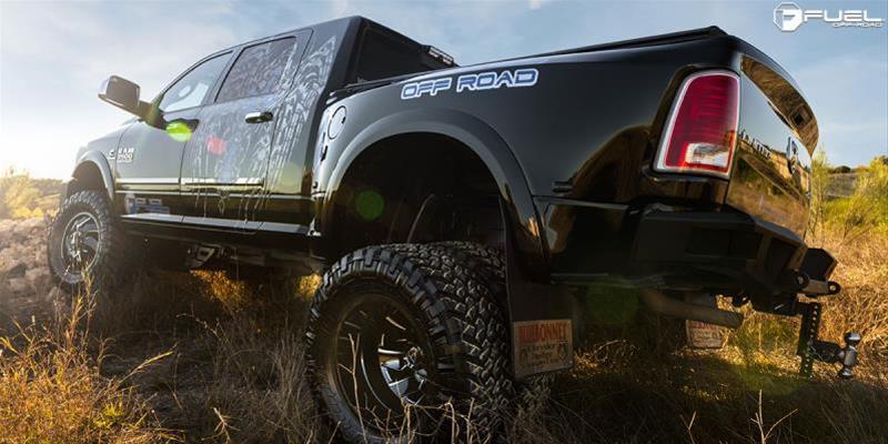 Fuel Off-Road Cleaver D574 Series Gloss Black Dually Wheels with Milled Accents 20x8.25 Wheels, Dualie Front, Dualie Front 8x210 NB 8.90/105 154.3, NB -BLK MIL thumbnail 4