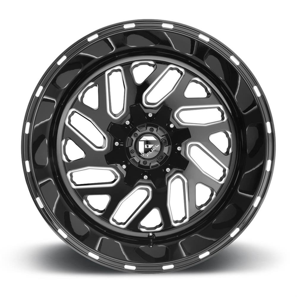 Fuel Off-Road Triton D581 Series Gloss Black Wheels with Milled Accents 22x10 Wheel, Triton, 22 x 10, Aluminum, Semi Black, Accents, 8 x 180mm Bolt Pattern, -18mm Offset, 4.790 in. Backspace, Each