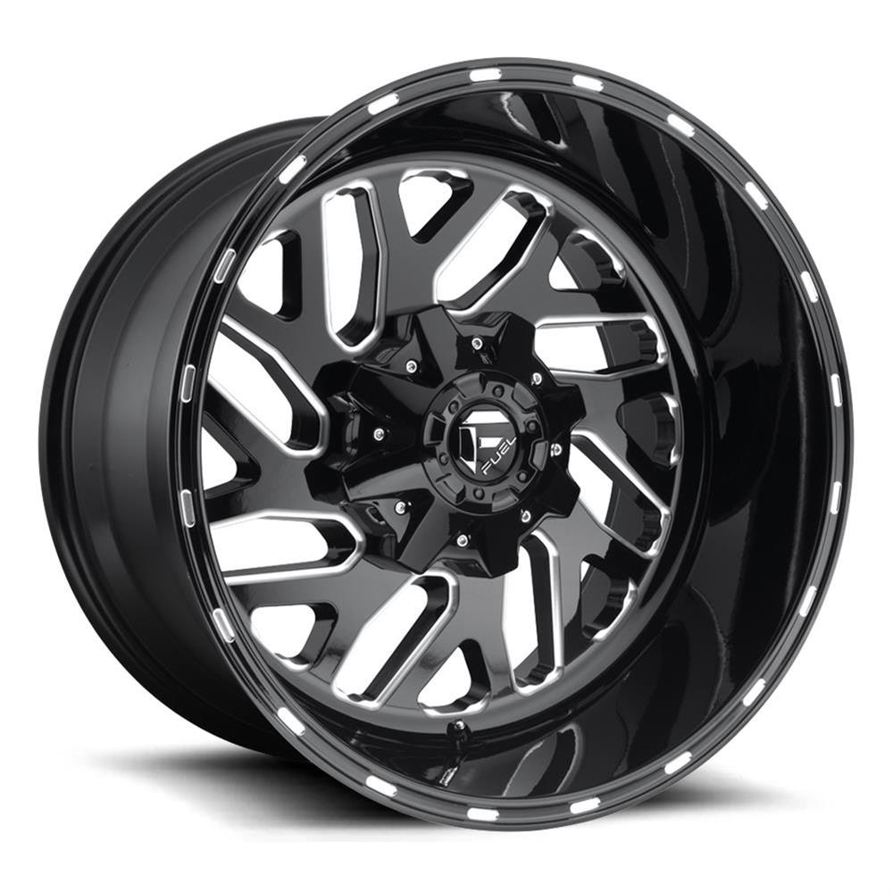 Fuel Off-Road Triton D581 Series Gloss Black Wheels with Milled Accents 22x10 Wheel, Triton, 22 x 10, Aluminum, Semi Black, Accents, 8 x 180mm Bolt Pattern, -18mm Offset, 4.790 in. Backspace, Each thumbnail 2