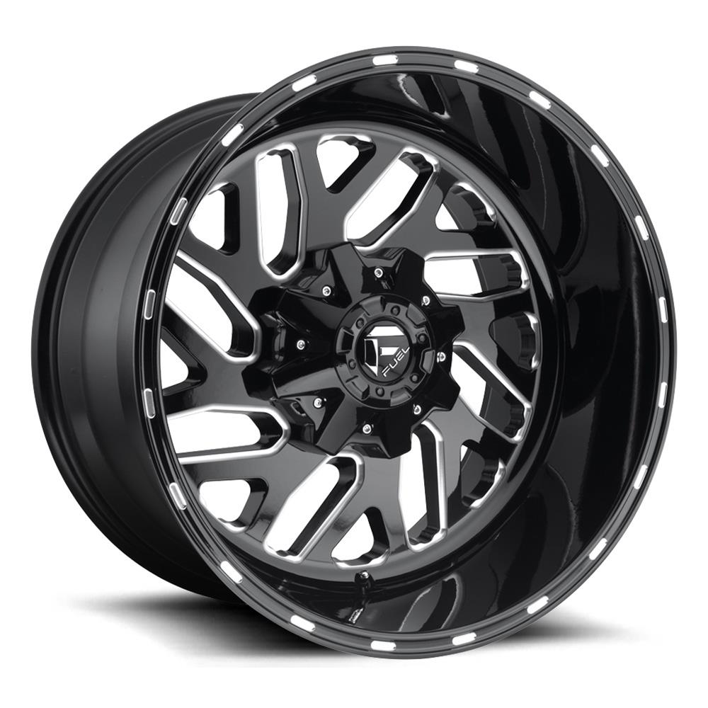Fuel Off-Road Triton D581 Series Gloss Black Wheels with Milled Accents 24x12 TRITON 24X12 8X180 124.3 NBL -44MM